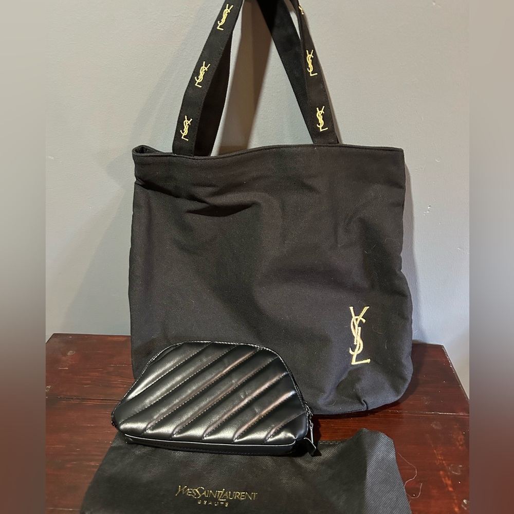 YSL beauty tote and pouch